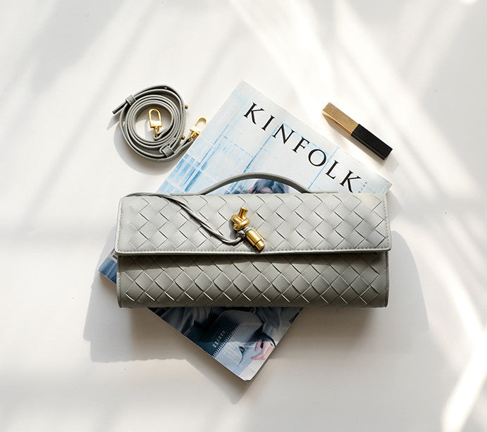 Woven Mini Clutch Evening Bag Handbag Shoulder Crossbody Bag