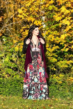 Load image into Gallery viewer, Elegant Chiffon Mesh Long Sleeve Floral Maxi Dress

