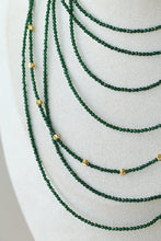 Load image into Gallery viewer, Retro Green Glass Bead Long Necklace – Convertible Layering Strand - floysun

