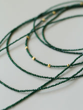 Load image into Gallery viewer, Retro Green Glass Bead Long Necklace – Convertible Layering Strand - floysun
