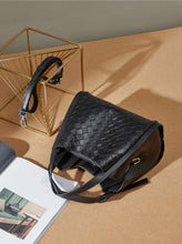 Load image into Gallery viewer, Embossed Basket Bag Woven Handbag with Straps
