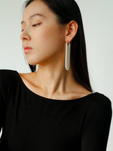 Load image into Gallery viewer, Shining Galaxy Waterfall Long Tassel Silver Earrings - floysun
