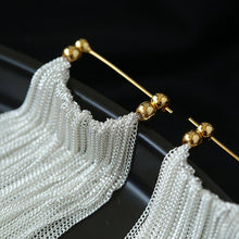 Load image into Gallery viewer, Shining Galaxy Waterfall Long Tassel Silver Earrings - floysun
