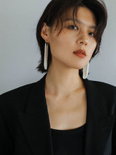 Load image into Gallery viewer, Shining Galaxy Waterfall Long Tassel Silver Earrings - floysun
