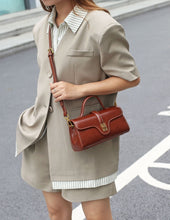 Load image into Gallery viewer, Luxury Retro Structured Flap Leather Mini Satchel Crossbody Bag
