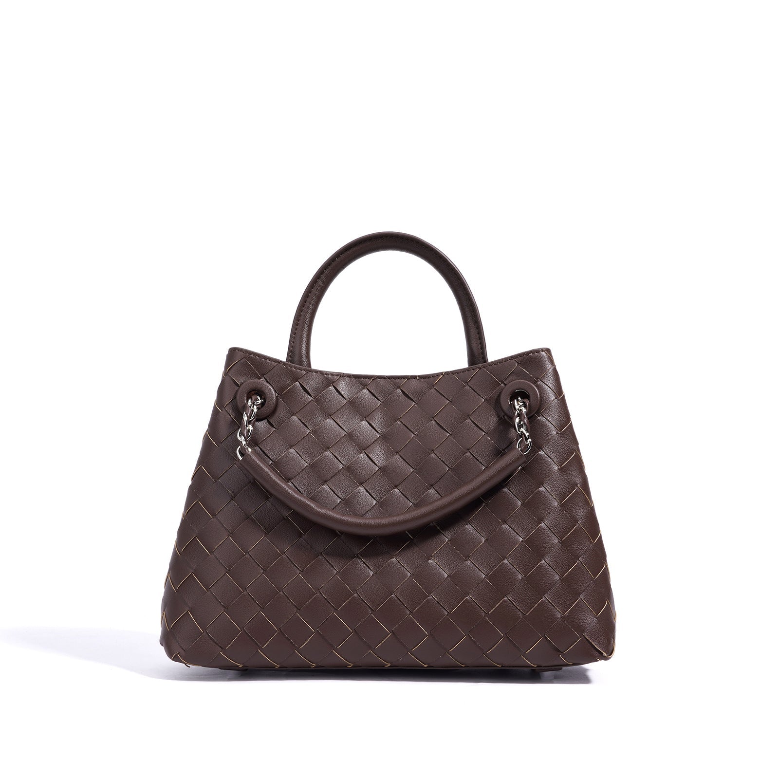 New Woven Leather Chain Basket Bag