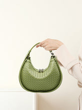 Load image into Gallery viewer, Classic Genuine Leather Bag Woven Crescent Handbag
