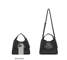 Load image into Gallery viewer, Embossed Basket Bag Woven Handbag with Straps
