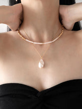 Load image into Gallery viewer, Streamer Toothpick Baroque Pearl Necklace - floysun
