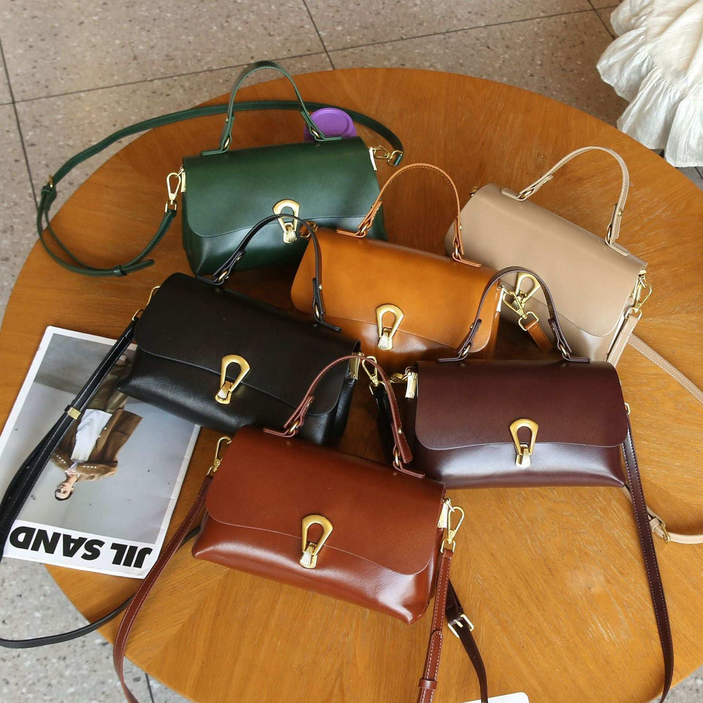 Vintage Vegetable Tanned Mini Leather Handbag Crossbody Bag