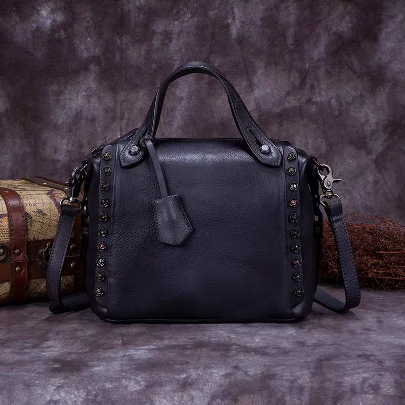 Women Handmade Vintage Leather Satchel Crossbody Bag Shoulder Purses