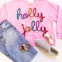 Load image into Gallery viewer, Holly Jolly Pink Christmas Sweatshirt
