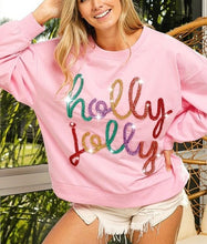 Load image into Gallery viewer, Holly Jolly Pink Christmas Sweatshirt
