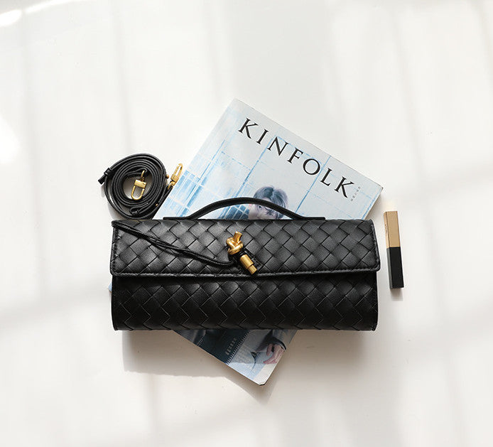 Woven Mini Clutch Evening Bag Handbag Shoulder Crossbody Bag