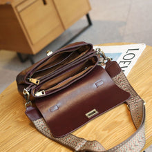 Load image into Gallery viewer, Classic Full Grain Leather Handbag  Flap Top Mini Crossbody Bag

