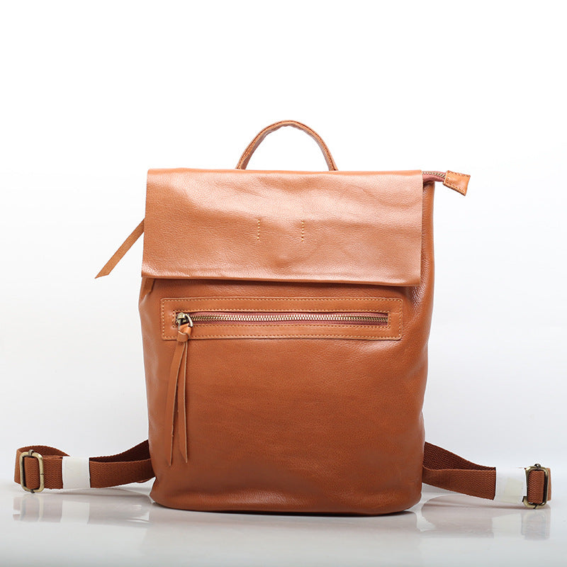 New Retro Large Capacity Vegetable Tanned Cowhide Convertible Backpack