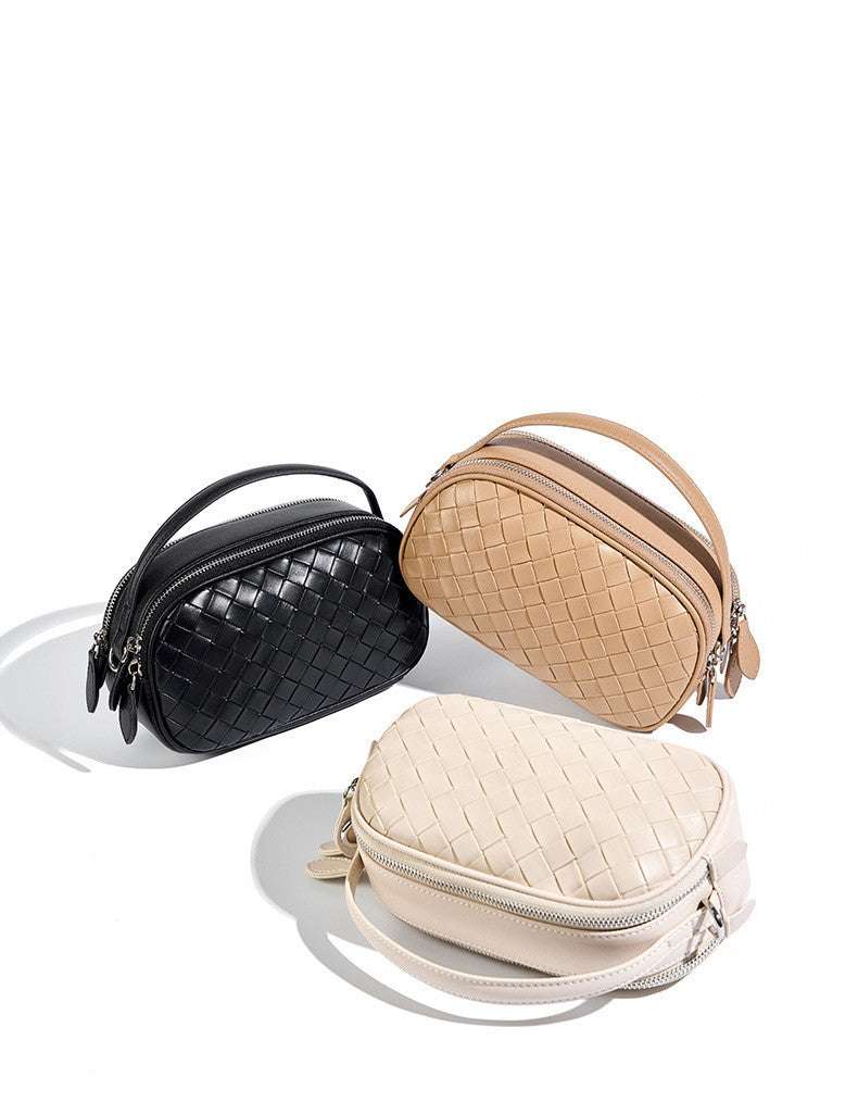 Small Woven Mini Top Handle Messenger Bag