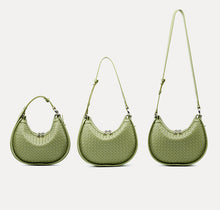 Load image into Gallery viewer, Classic Genuine Leather Bag Woven Crescent Handbag

