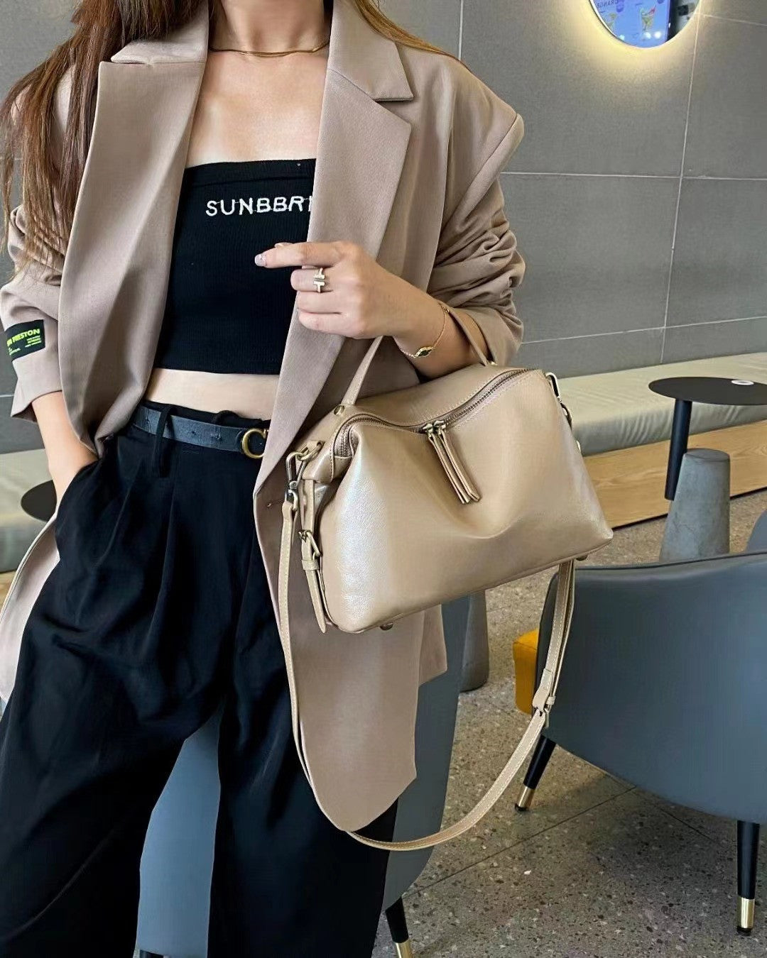 Classic Black Convertible Shoulder Bag