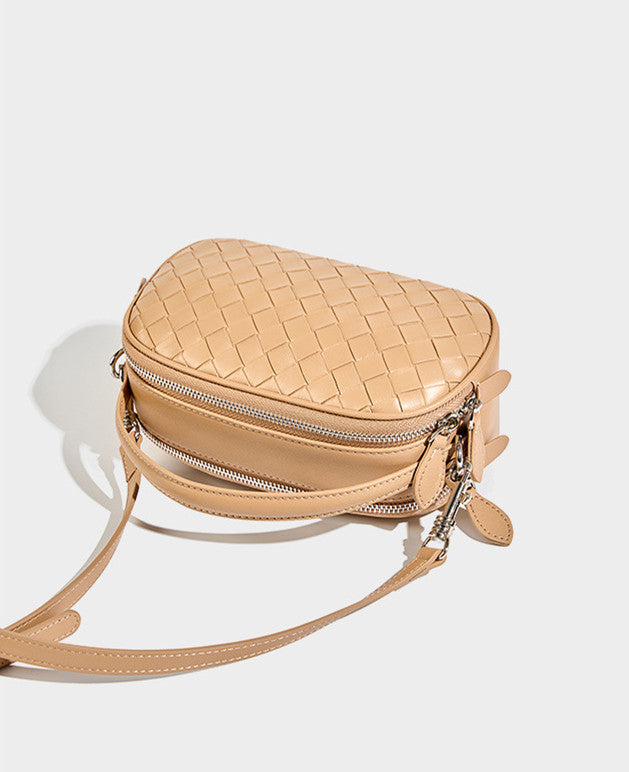Small Woven Mini Top Handle Messenger Bag
