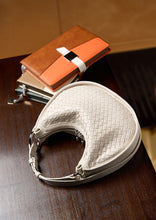 Load image into Gallery viewer, Classic Genuine Leather Bag Woven Crescent Handbag
