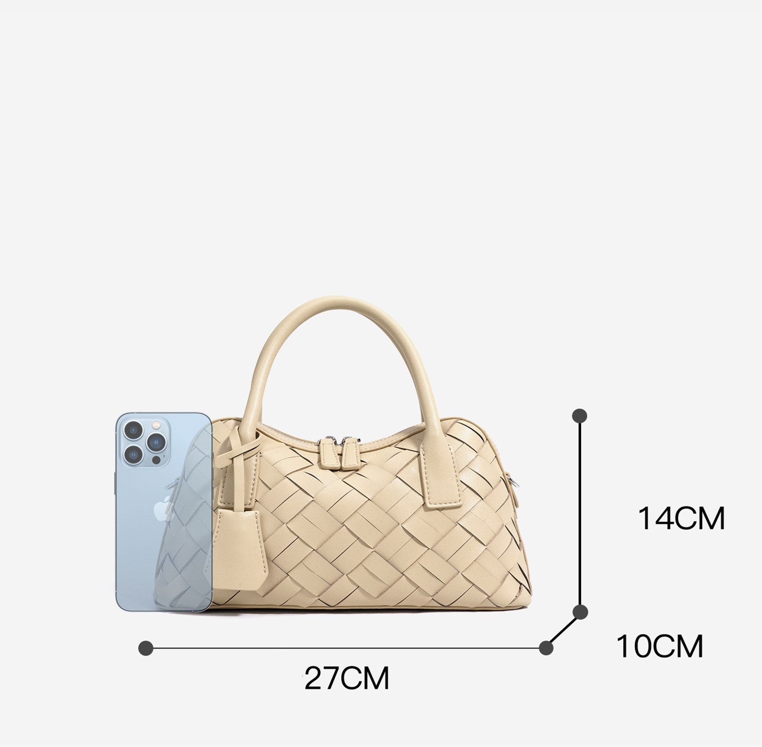 Simple Handmade Woven Handbag Leather Bag