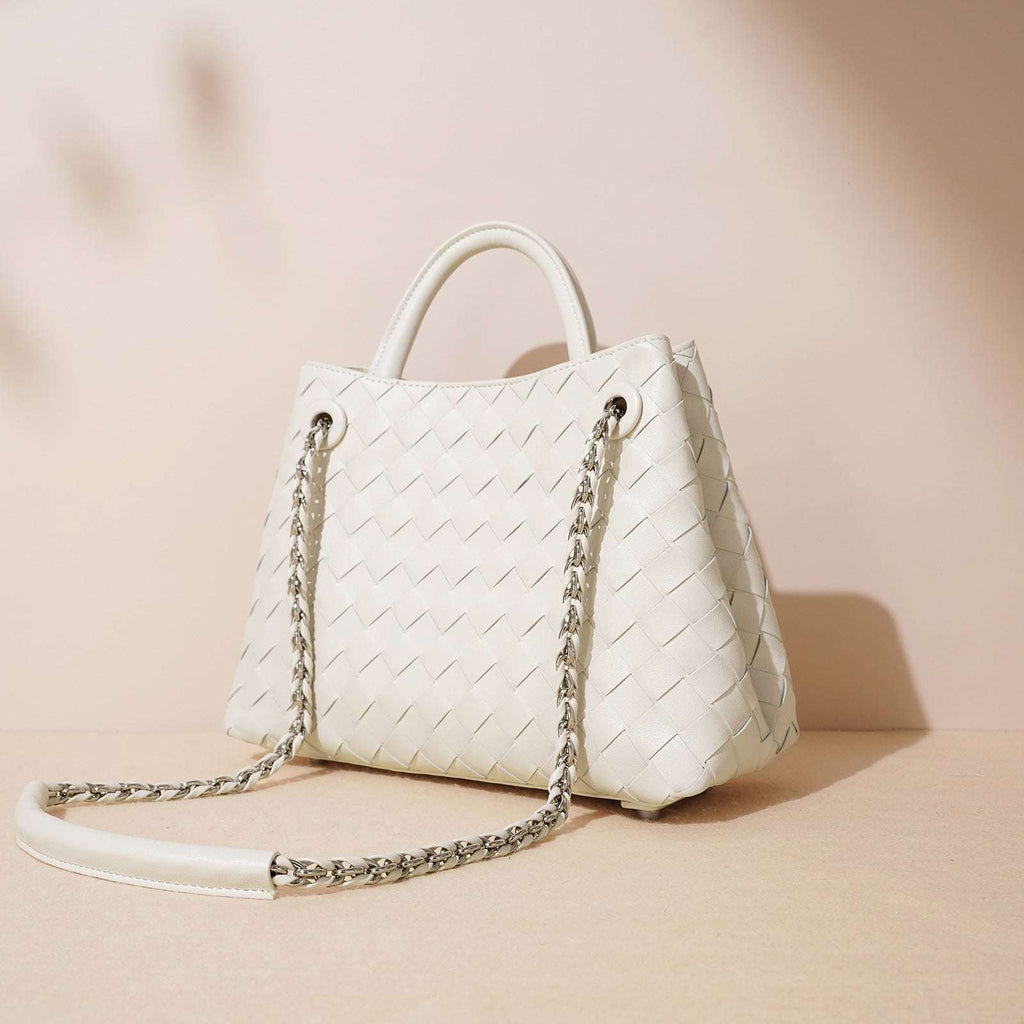 New Woven Leather Chain Basket Bag