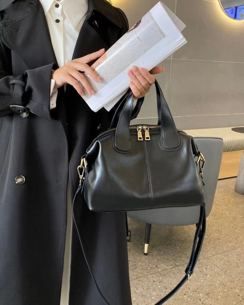 Timeless Full Grain Leather Everyday Carry Bag Handbag