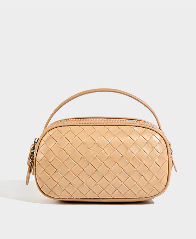 Small Woven Mini Top Handle Messenger Bag