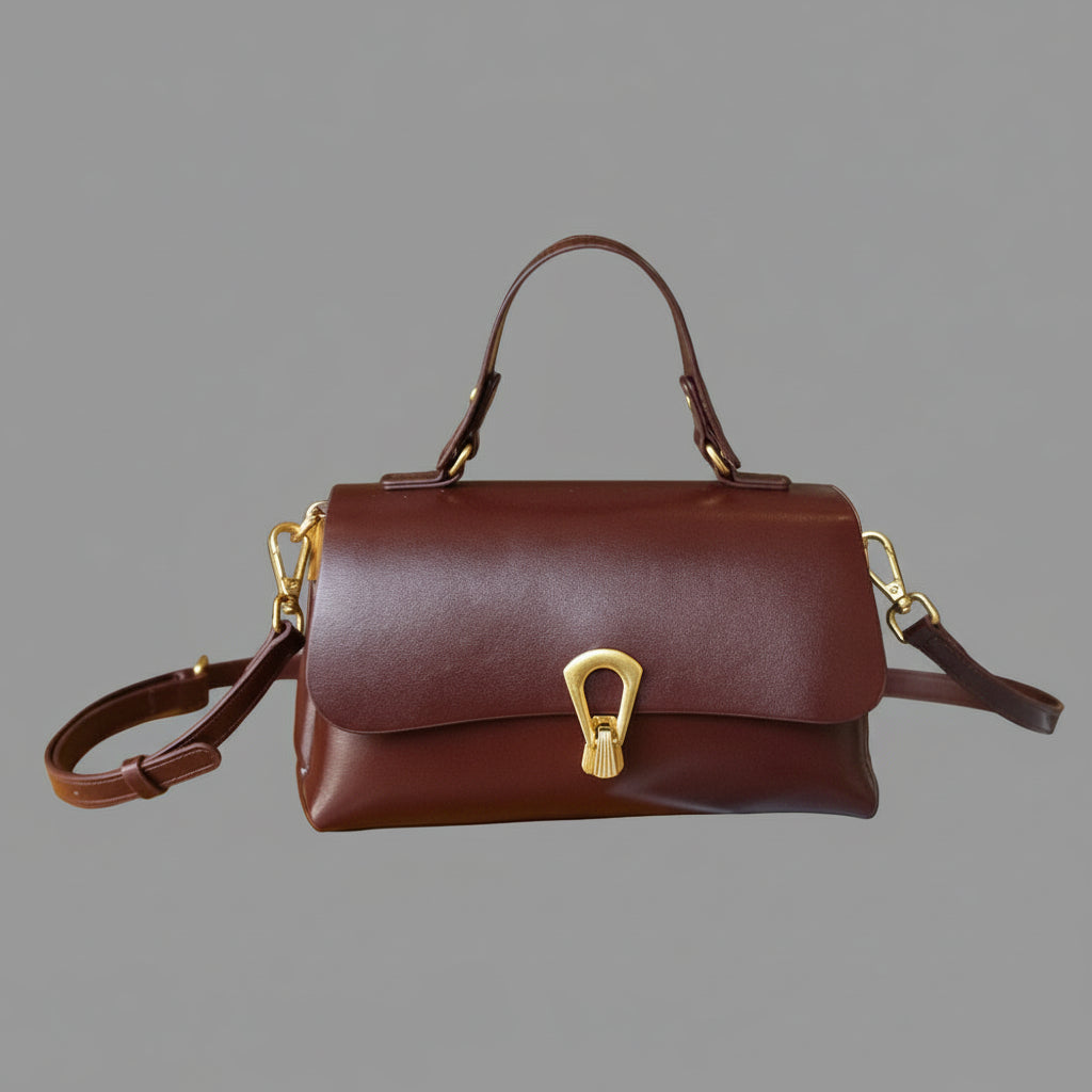 Vintage Vegetable Tanned Mini Leather Handbag Crossbody Bag