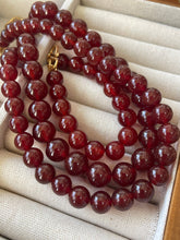 Load image into Gallery viewer, Vintage Red Onyx 12mm Round Beaded Necklace - floysun
