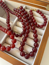 Load image into Gallery viewer, Vintage Red Onyx 12mm Round Beaded Necklace - floysun
