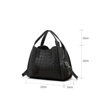 Load image into Gallery viewer, Embossed Basket Bag Woven Handbag with Straps
