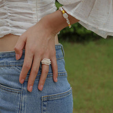 Load image into Gallery viewer, Woven Multi - Layer Freshwater Pearl Ring - floysun
