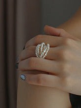 Load image into Gallery viewer, Woven Multi - Layer Freshwater Pearl Ring - floysun
