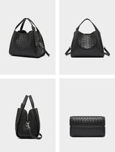Load image into Gallery viewer, Embossed Basket Bag Woven Handbag with Straps
