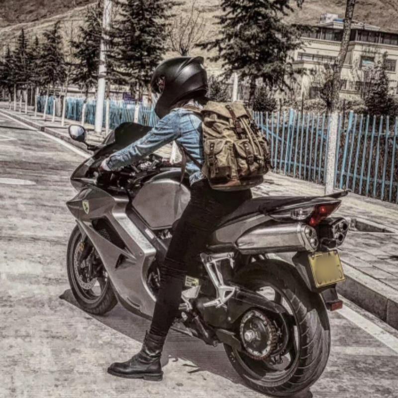 Vintage Canvas Backpack Waterproof Traveling Hiking Rucksack