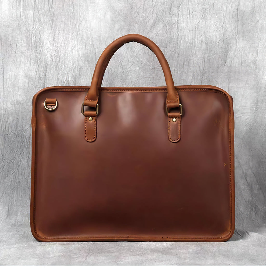 Hemming Leather Laptop Bag Vintage Leather Briefcase