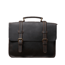 Load image into Gallery viewer, Coffee Leather Laptop Shoulder Bag
