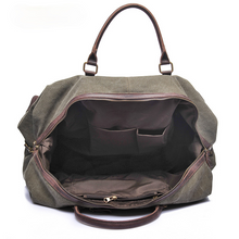 Load image into Gallery viewer, Men&#39;s Travel Canvas Leather Duffel Bag
