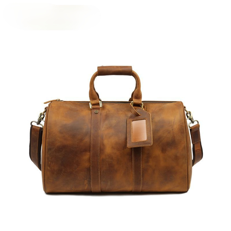 Retro Leather Portable Travel Duffel Bag