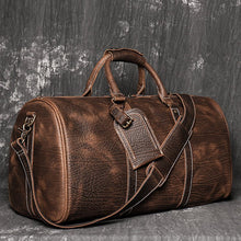 Load image into Gallery viewer, Brown Cowhide Travel Duffel Weekender Bag for Men
