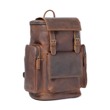 Load image into Gallery viewer, Large Brown Leather School Backpack
