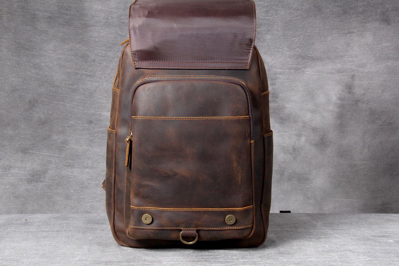 Large Handmade Leather School Backpack