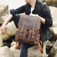Load image into Gallery viewer, Handmade Full Grain Leather Backpack
