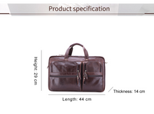 Load image into Gallery viewer, 17&quot; Leather Large Storage Laptop Bag Briefcase
