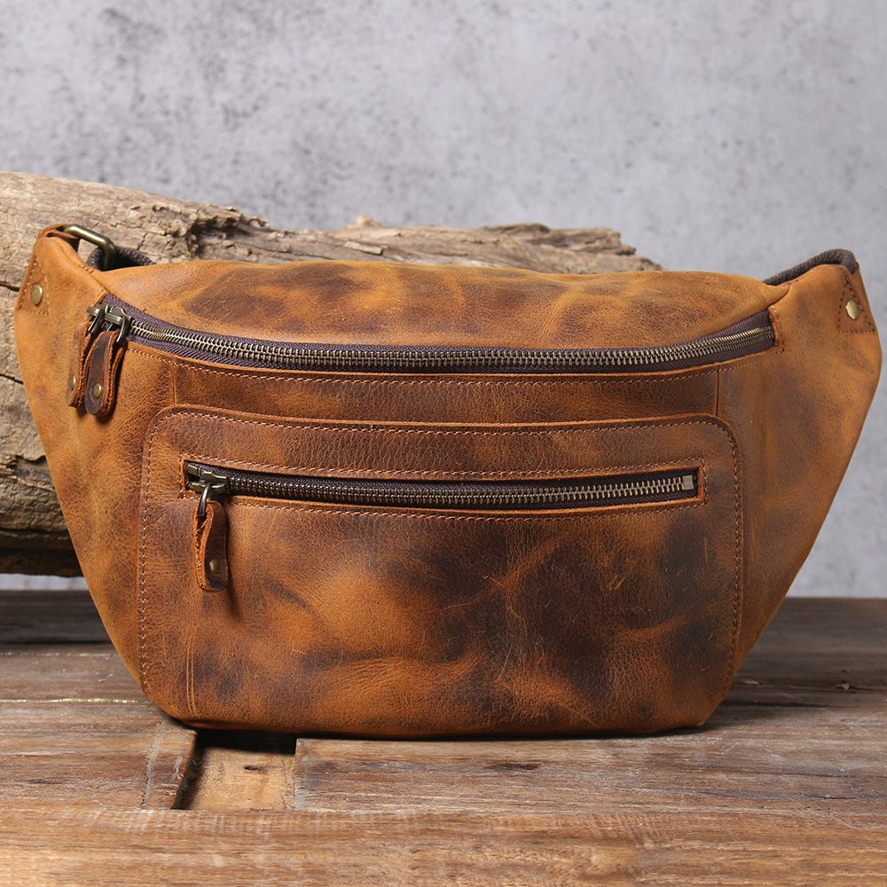 Classic Leather Crossbody Sling Bag for Men