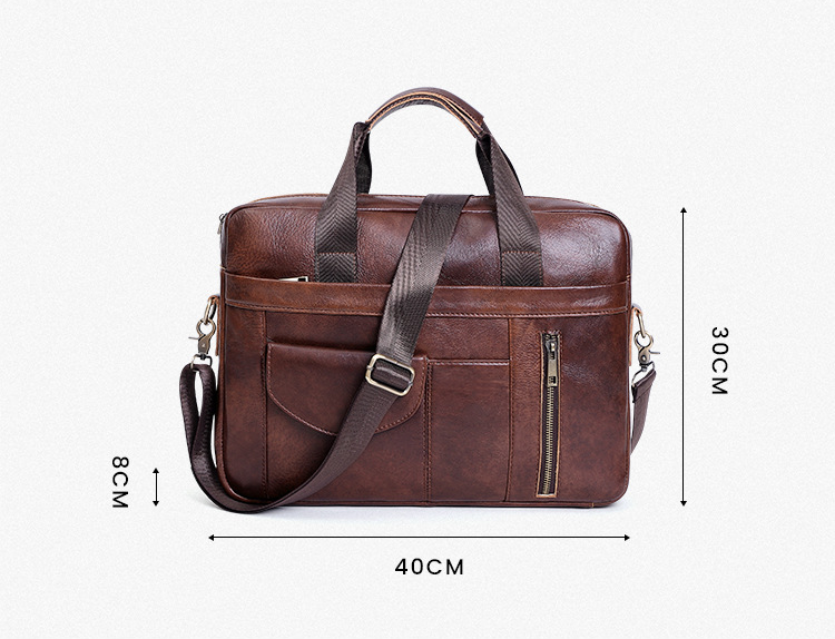 Retro Handmade Leather Business Laptop Bag Briefcase