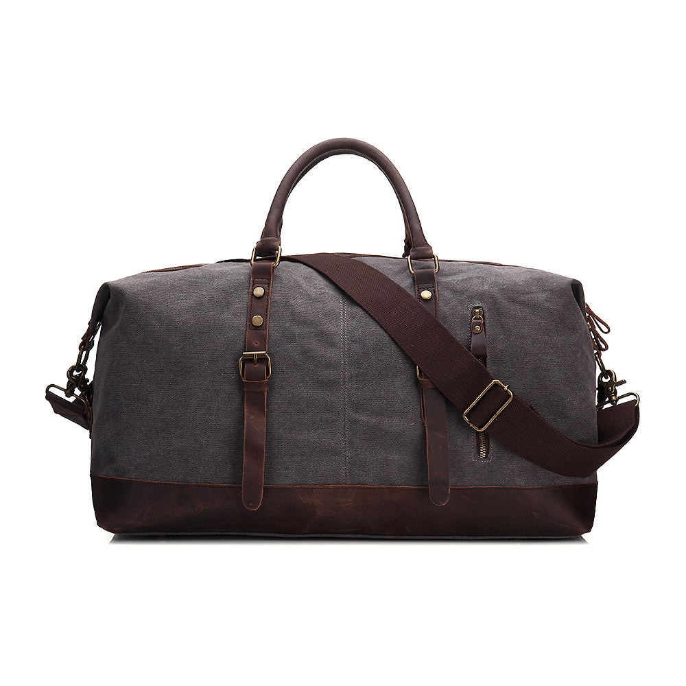Vintage Canvas Leather Travel Duffel Bag