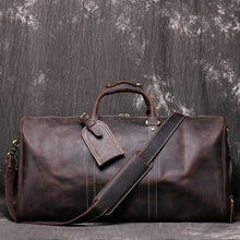 Load image into Gallery viewer, Birthday Gift Simple Vintage Leather Duffel Bag With Shoe Compartment Travel Bag
